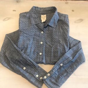 J.Crew Polka Dot Chambray Button Up